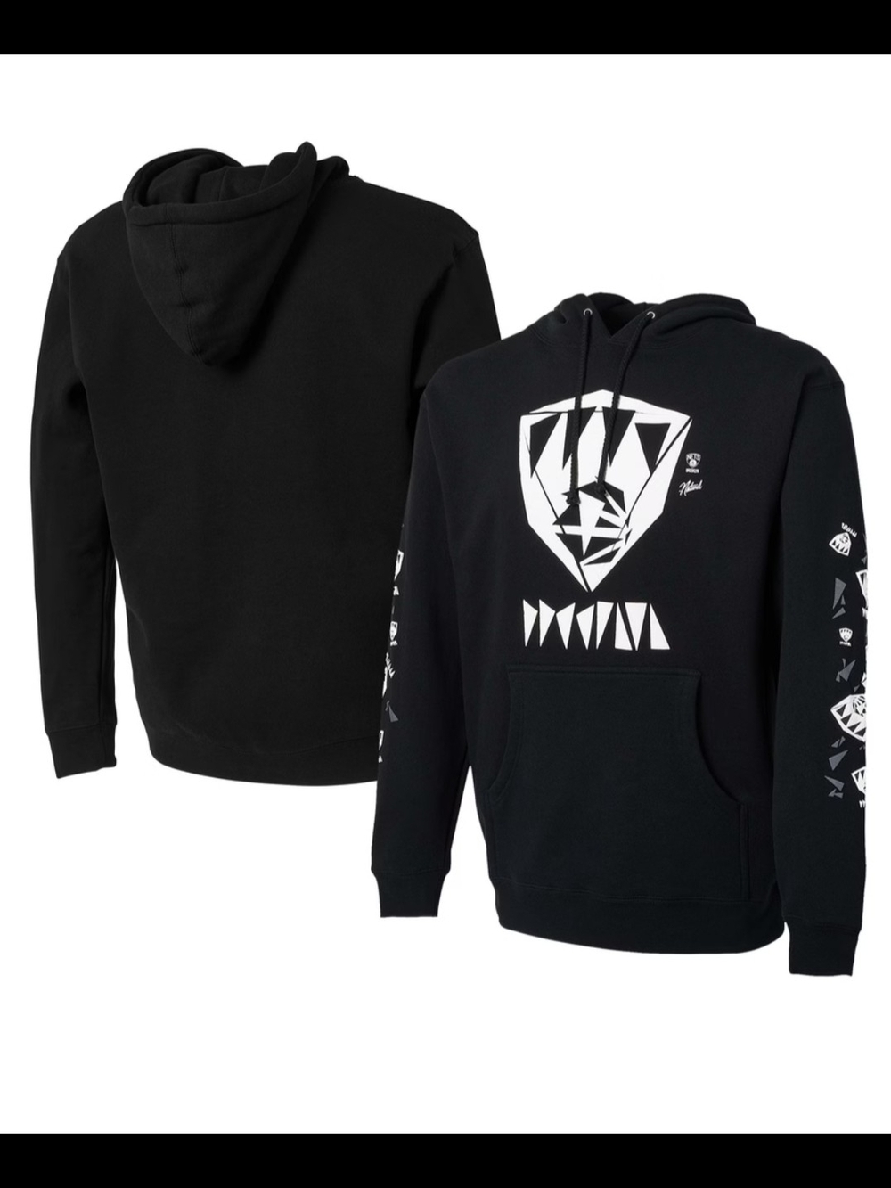 Large Brooklyn Nets NBA x Naturel No Caller ID Pullover Hoodie Sweatshirt Black